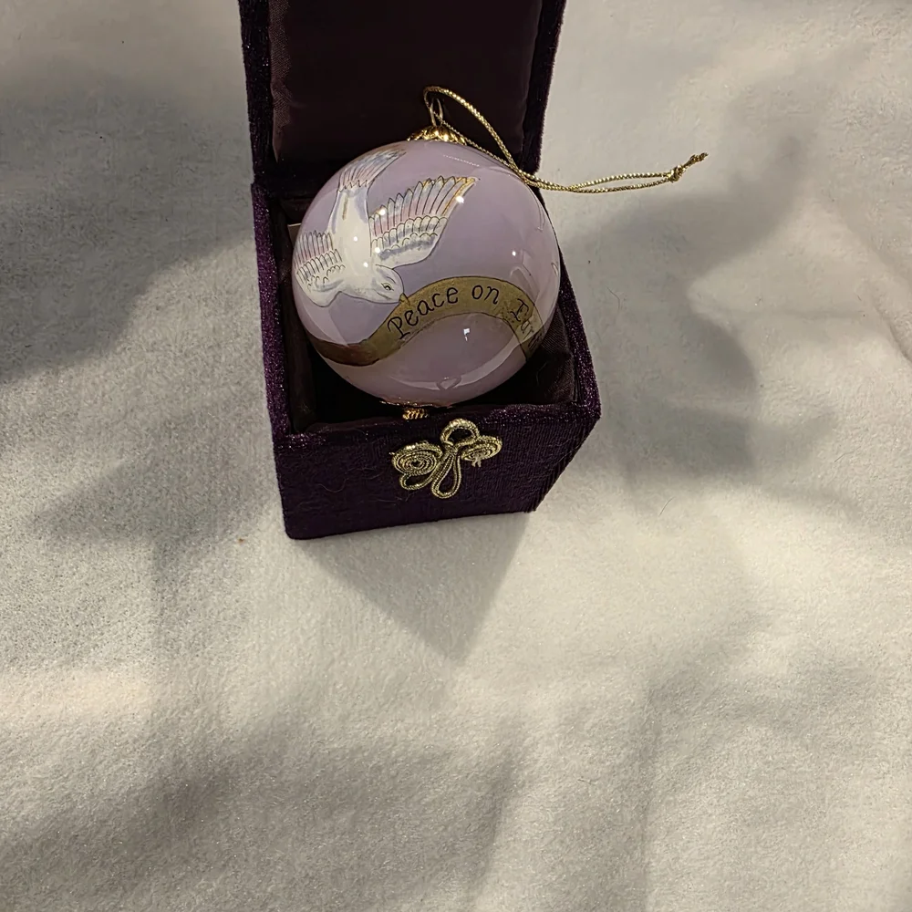 2003 Li Bien Glass Peace On Earth Dove Christmas Ornament Pier 1 Imports